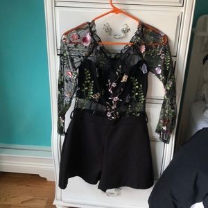 Floral Mesh Romper
